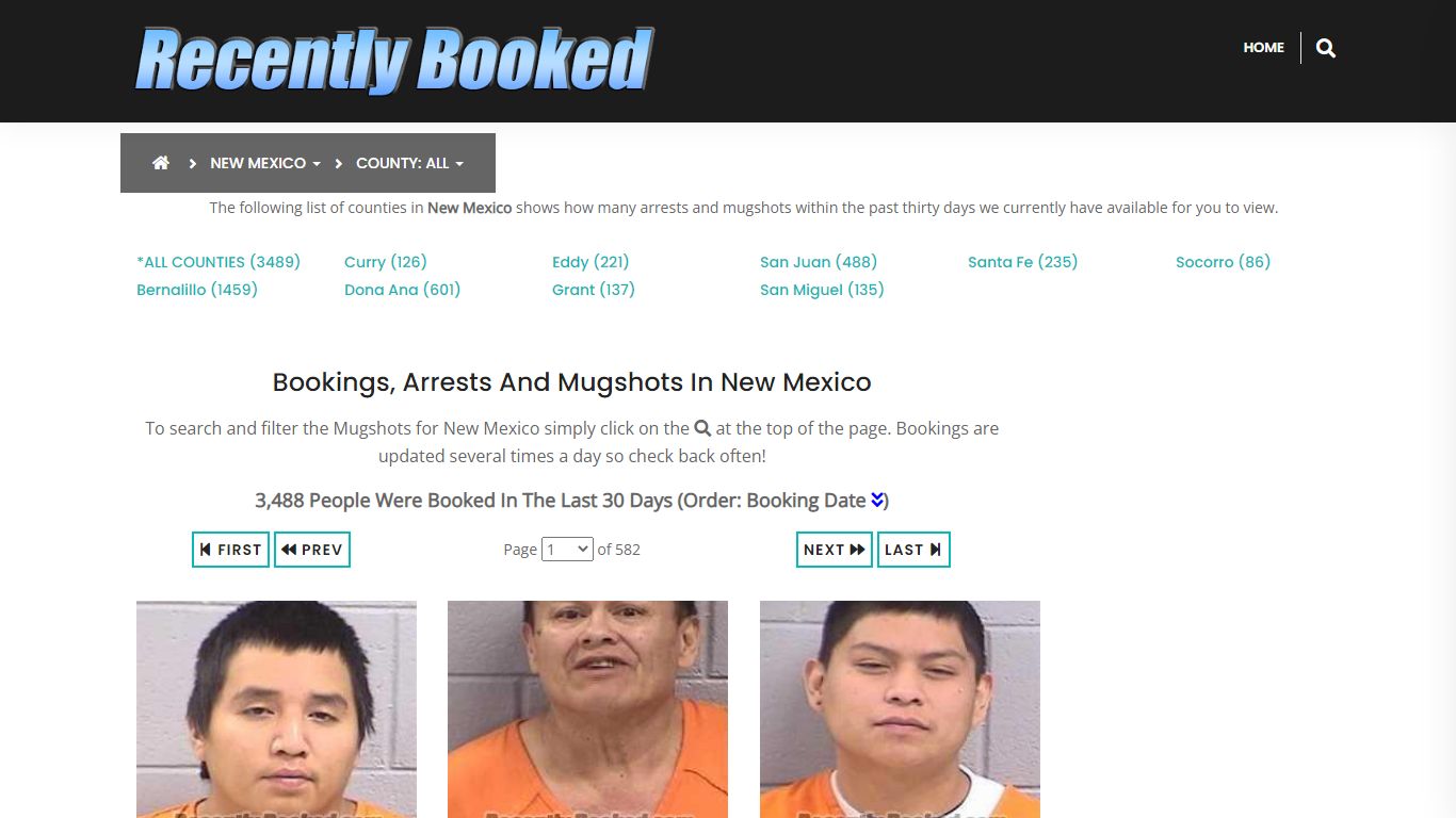 Bookings, Arrests and Mugshots in San Juan County, New Mexico